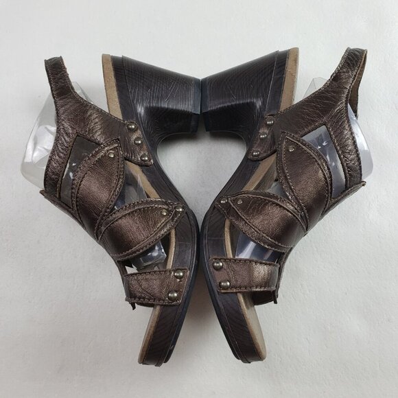 Dansko Nina Slingback Platform Sandal Womens 9.5-10 40 Brown Leather Heeled Shoe - Picture 7 of 11